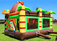 เกมกลางแจ้งสำหรับเด็กและผู้ใหญ่ 0.55 มม. PVC Dinosaur Inflatable Bouncy Castle Rental